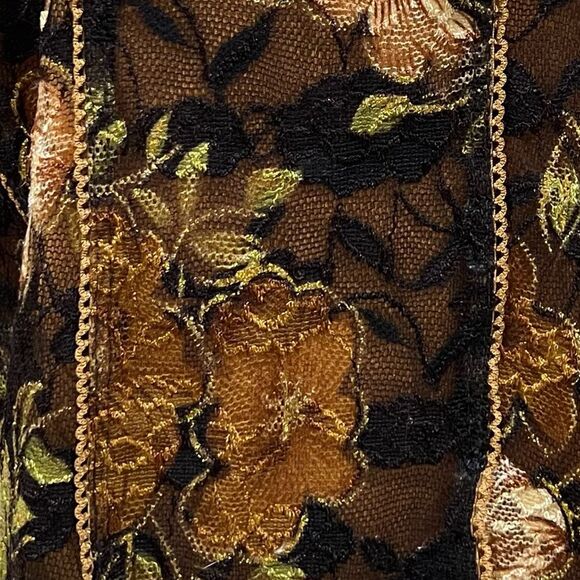 Dress Barn Fall Floral Lace Layered Top Size Large - Picture 7 of 13